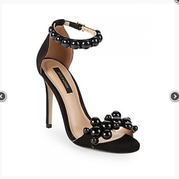 Black Suede Ava And Aiden Sandals Size 7 - Picture 1 of 7